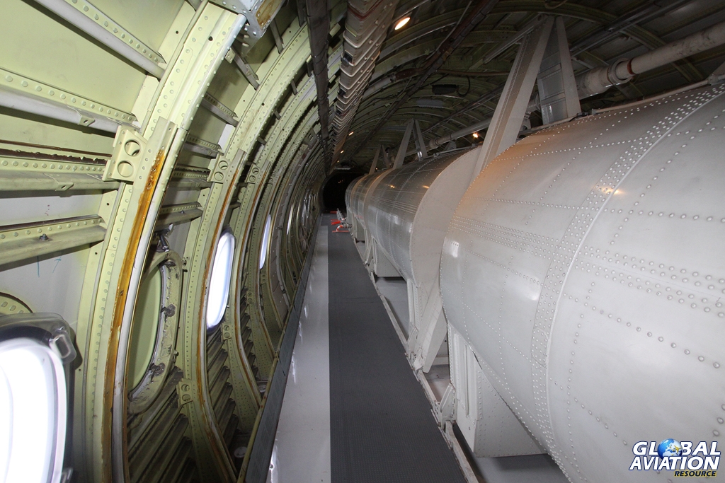 The innards of the K3 variant of the VC10.  Fuel tanks dominate the scene © Karl Drage - www.globalaviationresource.com